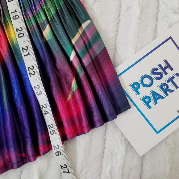 Tropical isle Kaua'i print springy accordion pleats multicolor top OS fits to 12 - Picture 7 of 7